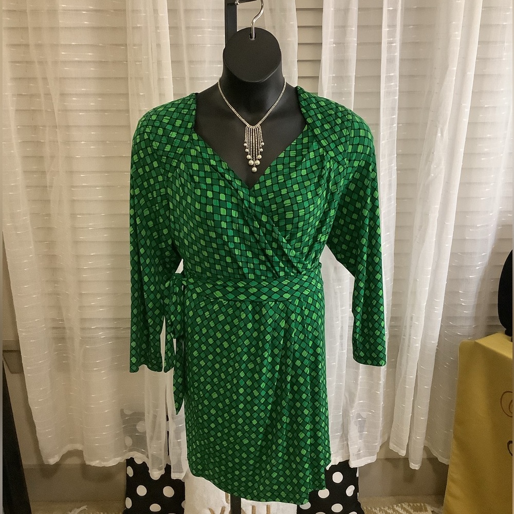 Bob Mackie Green Long Sleeve Dress